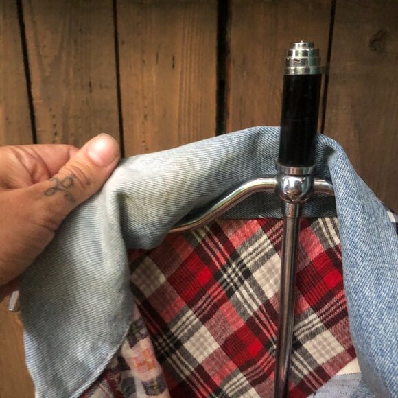 Vintage Handmade Patchwork Top , Tie Up Plaid Top Size Small - Picture 8 of 10